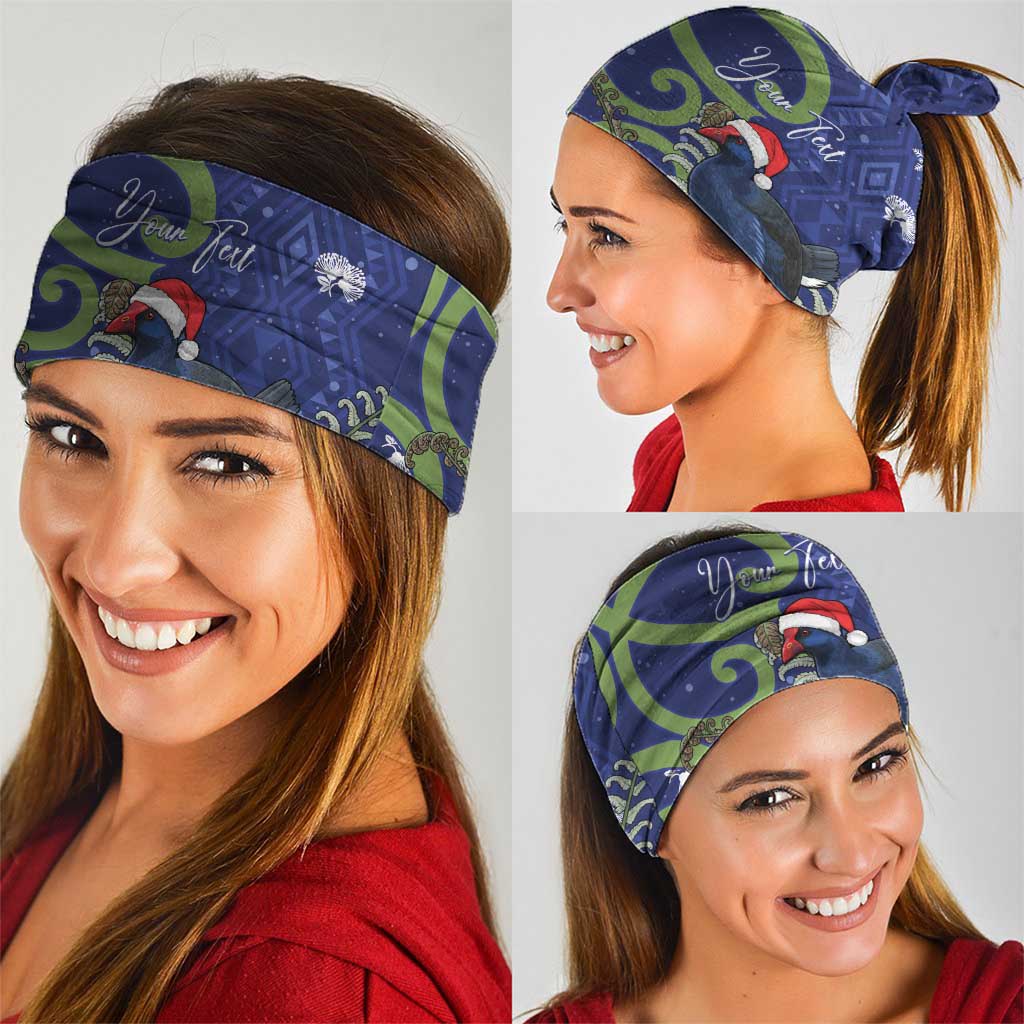 Personalized New Zealand Pukeko Christmas Neck Gaiter Meri Kirihimete Taniko Ponga Koru Blue - Aussie Hoodie