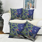 Personalized New Zealand Pukeko Christmas Pillow Cover Meri Kirihimete Taniko Ponga Koru Blue - Aussie Hoodie