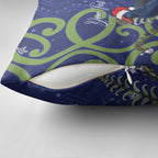 Personalized New Zealand Pukeko Christmas Pillow Cover Meri Kirihimete Taniko Ponga Koru Blue - Aussie Hoodie