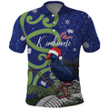 Personalized New Zealand Pukeko Christmas Polo Shirt Meri Kirihimete Taniko Ponga Koru Blue - Aussie Hoodie