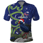 Personalized New Zealand Pukeko Christmas Polo Shirt Meri Kirihimete Taniko Ponga Koru Blue - Aussie Hoodie