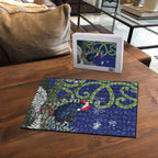 Personalized New Zealand Pukeko Christmas Puzzle Meri Kirihimete Taniko Ponga Koru Blue - Aussie Hoodie