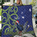 Personalized New Zealand Pukeko Christmas Quilt Meri Kirihimete Taniko Ponga Koru Blue - Aussie Hoodie