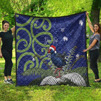 Personalized New Zealand Pukeko Christmas Quilt Meri Kirihimete Taniko Ponga Koru Blue - Aussie Hoodie