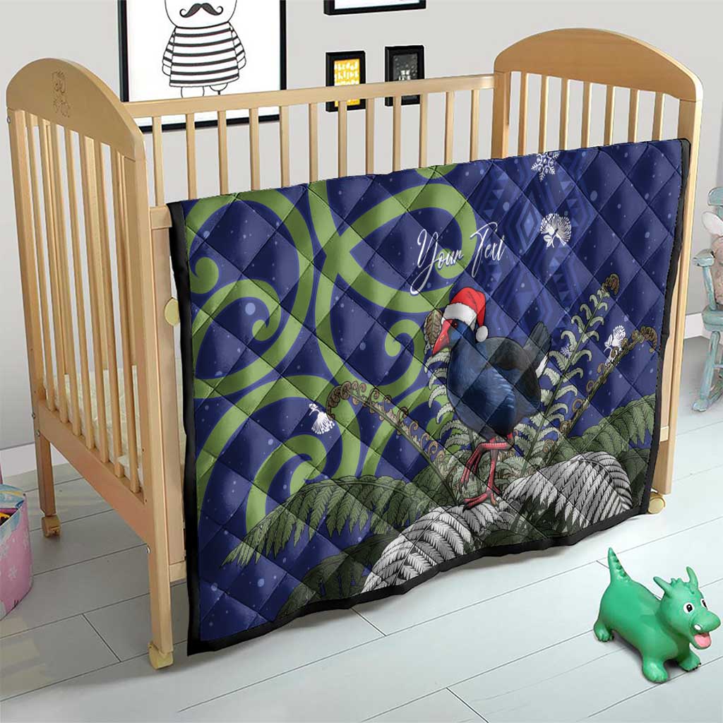 Personalized New Zealand Pukeko Christmas Quilt Meri Kirihimete Taniko Ponga Koru Blue - Aussie Hoodie