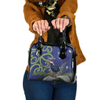Personalized New Zealand Pukeko Christmas Shoulder Handbag Meri Kirihimete Taniko Ponga Koru Blue - Aussie Hoodie