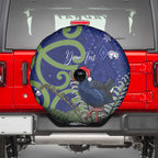 Personalized New Zealand Pukeko Christmas Spare Tire Cover Meri Kirihimete Taniko Ponga Koru Blue - Aussie Hoodie