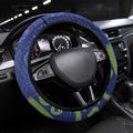 New Zealand Pukeko Christmas Steering Wheel Cover Meri Kirihimete Taniko Ponga Koru Blue - Aussie Hoodie