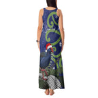Personalized New Zealand Pukeko Christmas Tank Maxi Dress Meri Kirihimete Taniko Ponga Koru Blue - Aussie Hoodie