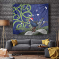Personalized New Zealand Pukeko Christmas Tapestry Meri Kirihimete Taniko Ponga Koru Blue - Aussie Hoodie