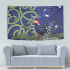 Personalized New Zealand Pukeko Christmas Tapestry Meri Kirihimete Taniko Ponga Koru Blue - Aussie Hoodie