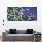 Personalized New Zealand Pukeko Christmas Tapestry Meri Kirihimete Taniko Ponga Koru Blue - Aussie Hoodie