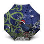Personalized New Zealand Pukeko Christmas Umbrella Meri Kirihimete Taniko Ponga Koru Blue - Aussie Hoodie