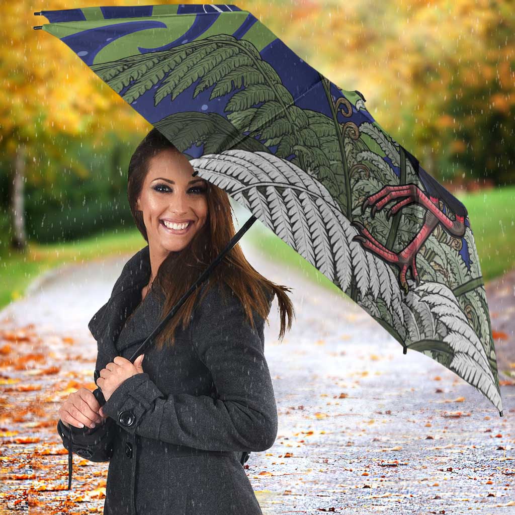 Personalized New Zealand Pukeko Christmas Umbrella Meri Kirihimete Taniko Ponga Koru Blue - Aussie Hoodie