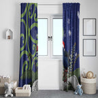 Personalized New Zealand Pukeko Christmas Window Curtain Meri Kirihimete Taniko Ponga Koru Blue - Aussie Hoodie
