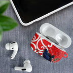 Personalized New Zealand Pukeko Christmas AirPods Case Meri Kirihimete Taniko Ponga Koru Red - Aussie Hoodie