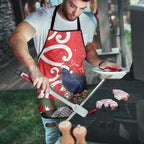 Personalized New Zealand Pukeko Christmas Apron Meri Kirihimete Taniko Ponga Koru Red - Aussie Hoodie