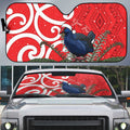 Personalized New Zealand Pukeko Christmas Auto Sun Shade Meri Kirihimete Taniko Ponga Koru Red - Aussie Hoodie