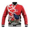 Personalized New Zealand Pukeko Christmas Baseball Jacket Meri Kirihimete Taniko Ponga Koru Red - Aussie Hoodie