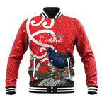 Personalized New Zealand Pukeko Christmas Baseball Jacket Meri Kirihimete Taniko Ponga Koru Red - Aussie Hoodie