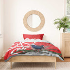 Personalized New Zealand Pukeko Christmas Bedding Set Meri Kirihimete Taniko Ponga Koru Red - Aussie Hoodie