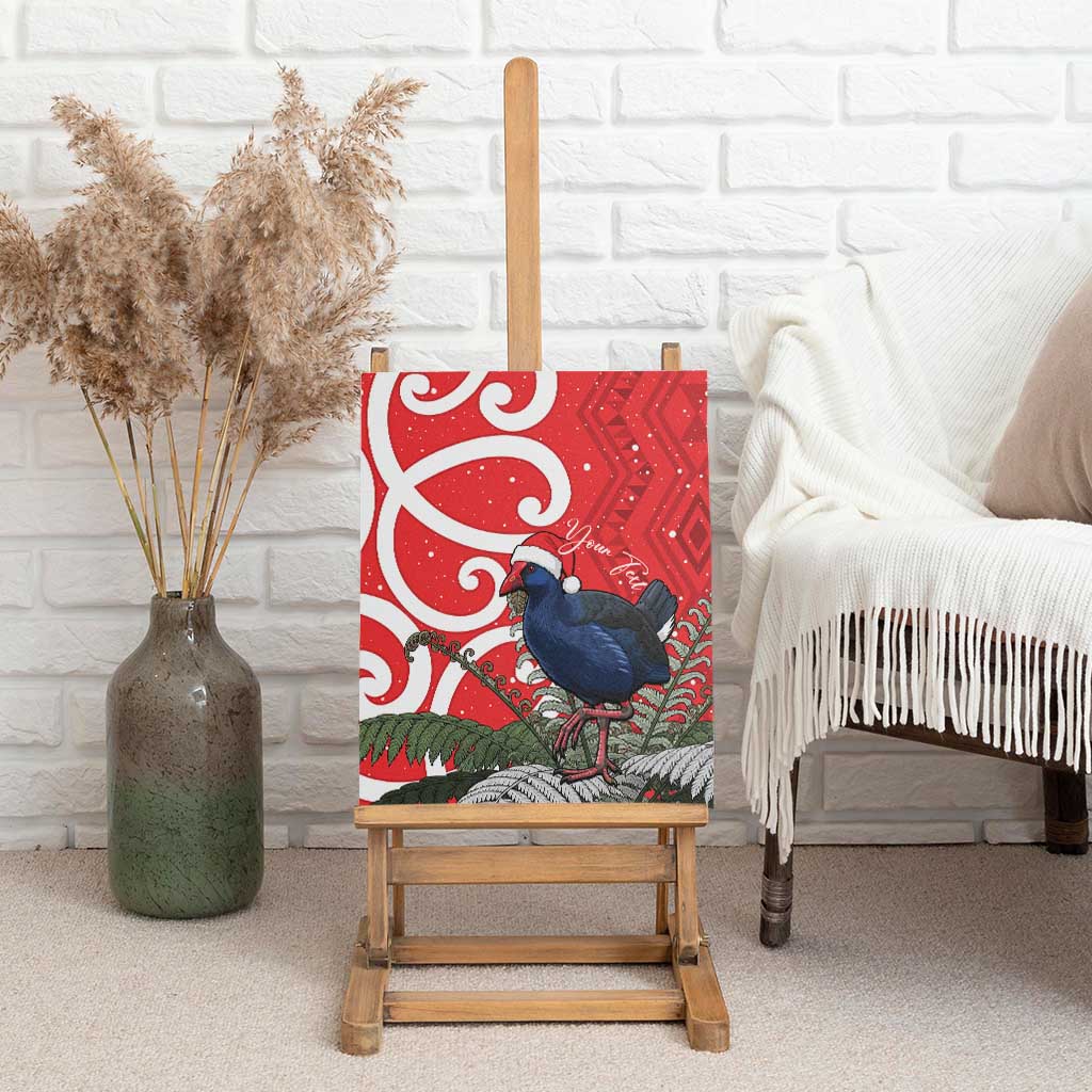 Personalized New Zealand Pukeko Christmas Canvas Wall Art Meri Kirihimete Taniko Ponga Koru Red - Aussie Hoodie