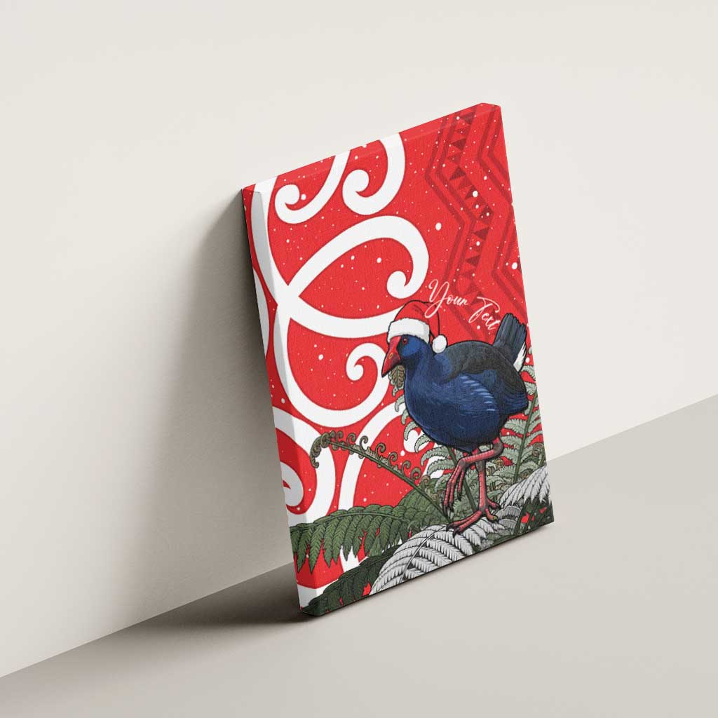 Personalized New Zealand Pukeko Christmas Canvas Wall Art Meri Kirihimete Taniko Ponga Koru Red - Aussie Hoodie