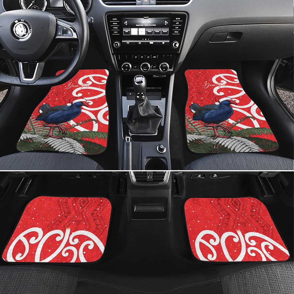 Personalized New Zealand Pukeko Christmas Car Mats Meri Kirihimete Taniko Ponga Koru Red - Aussie Hoodie
