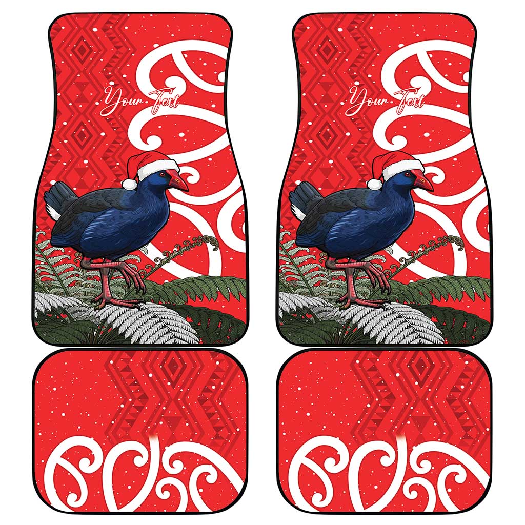 Personalized New Zealand Pukeko Christmas Car Mats Meri Kirihimete Taniko Ponga Koru Red - Aussie Hoodie