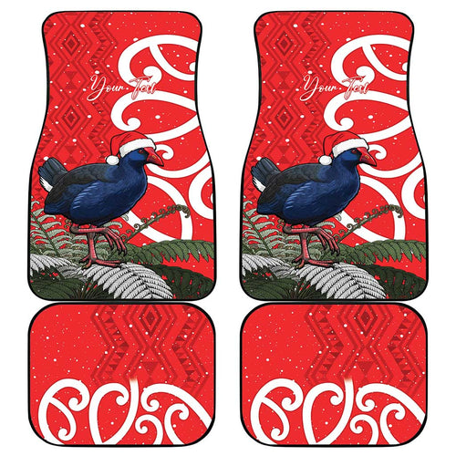 Personalized New Zealand Pukeko Christmas Car Mats Meri Kirihimete Taniko Ponga Koru Red - Aussie Hoodie