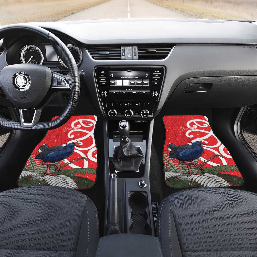 Personalized New Zealand Pukeko Christmas Car Mats Meri Kirihimete Taniko Ponga Koru Red - Aussie Hoodie