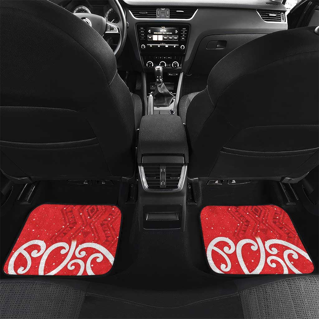 Personalized New Zealand Pukeko Christmas Car Mats Meri Kirihimete Taniko Ponga Koru Red - Aussie Hoodie