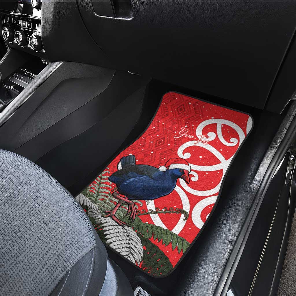 Personalized New Zealand Pukeko Christmas Car Mats Meri Kirihimete Taniko Ponga Koru Red - Aussie Hoodie