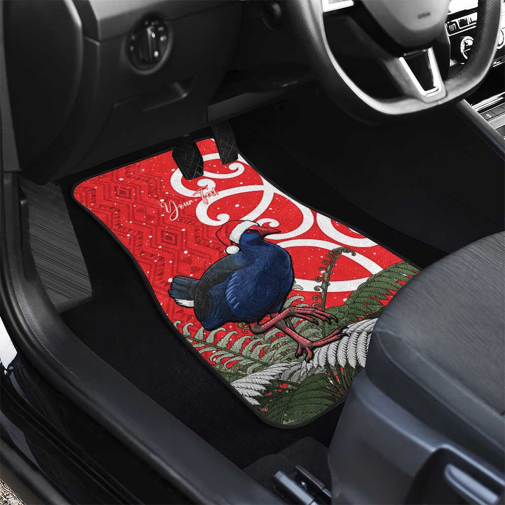 Personalized New Zealand Pukeko Christmas Car Mats Meri Kirihimete Taniko Ponga Koru Red - Aussie Hoodie