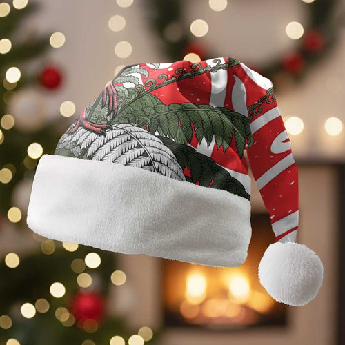 Personalized New Zealand Pukeko Christmas Santa Hat Meri Kirihimete Taniko Ponga Koru Red - Aussie Hoodie