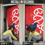 Personalized New Zealand Pukeko Christmas Door Cover Meri Kirihimete Taniko Ponga Koru Red - Aussie Hoodie
