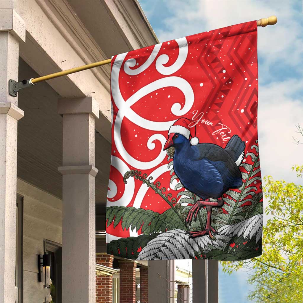 Personalized New Zealand Pukeko Christmas Garden Flag Meri Kirihimete Taniko Ponga Koru Red - Aussie Hoodie