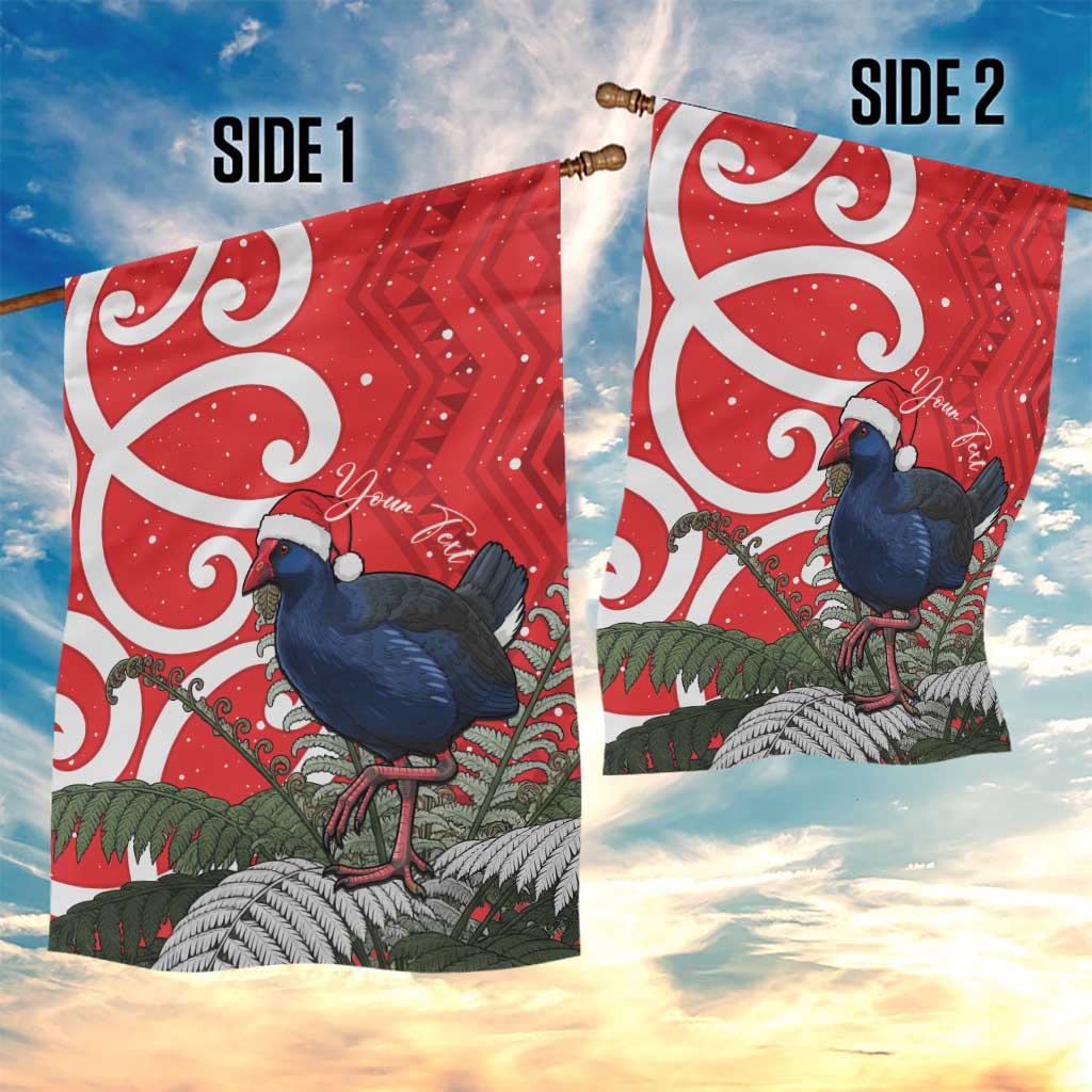 Personalized New Zealand Pukeko Christmas Garden Flag Meri Kirihimete Taniko Ponga Koru Red - Aussie Hoodie