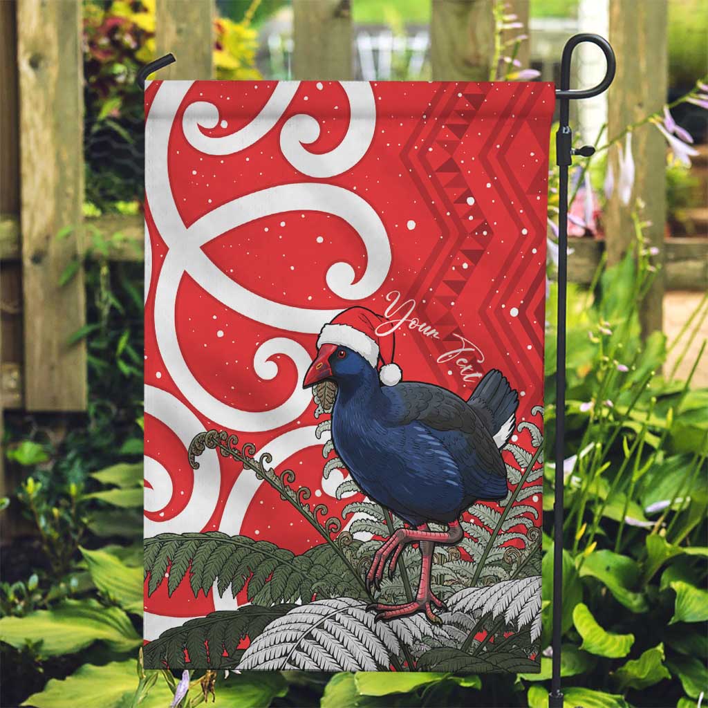 Personalized New Zealand Pukeko Christmas Garden Flag Meri Kirihimete Taniko Ponga Koru Red - Aussie Hoodie