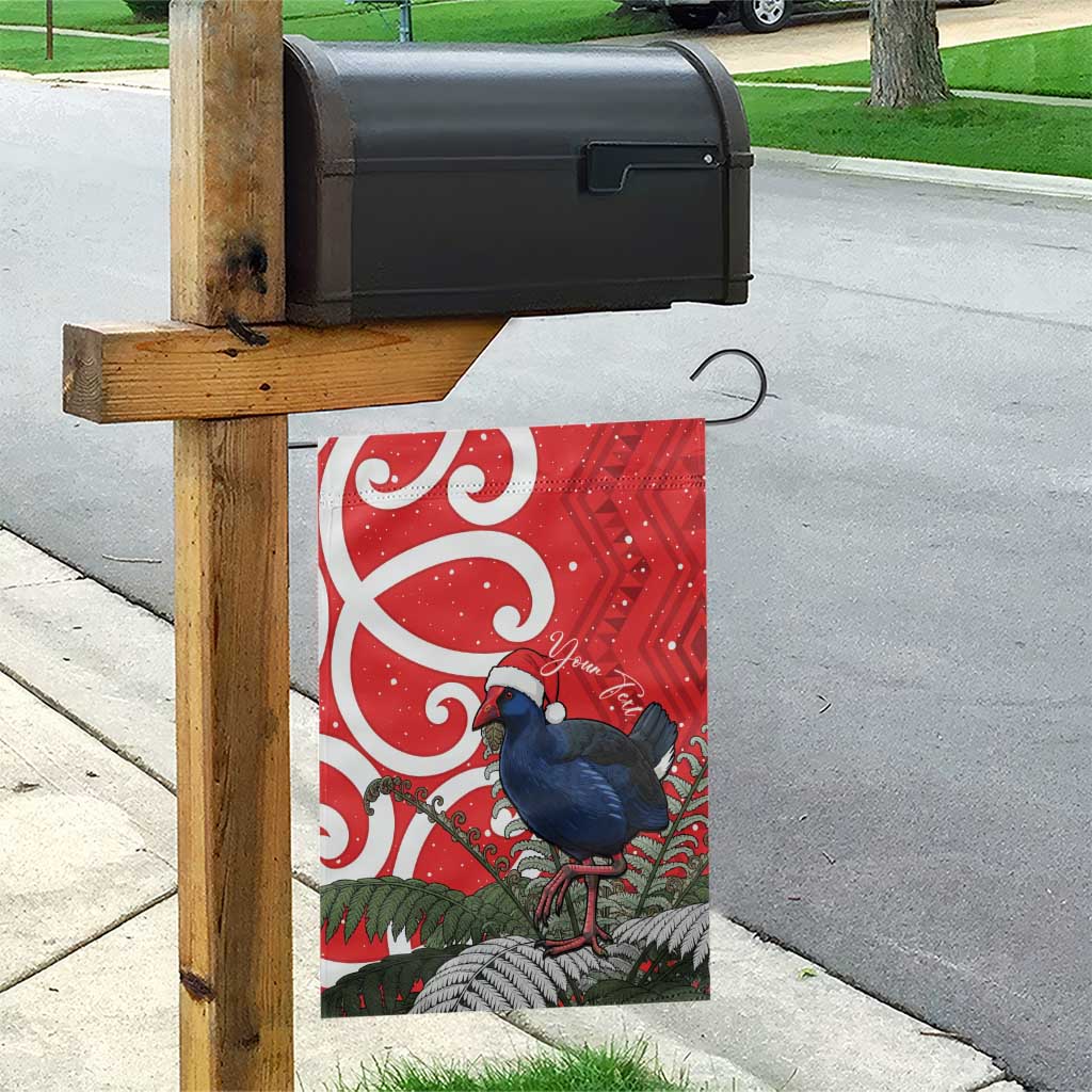 Personalized New Zealand Pukeko Christmas Garden Flag Meri Kirihimete Taniko Ponga Koru Red - Aussie Hoodie