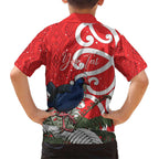 Personalized New Zealand Pukeko Christmas Hawaiian Shirt Meri Kirihimete Taniko Ponga Koru Red - Aussie Hoodie