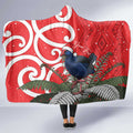 Personalized New Zealand Pukeko Christmas Hooded Blanket Meri Kirihimete Taniko Ponga Koru Red - Aussie Hoodie