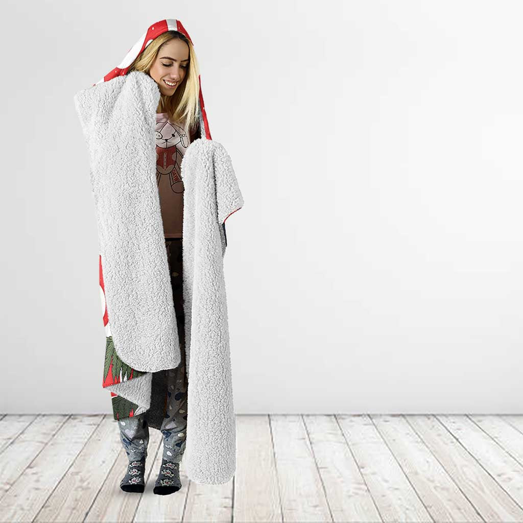 Personalized New Zealand Pukeko Christmas Hooded Blanket Meri Kirihimete Taniko Ponga Koru Red - Aussie Hoodie