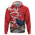 Personalized New Zealand Pukeko Christmas Hoodie Meri Kirihimete Taniko Ponga Koru Red - Aussie Hoodie