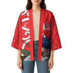 Personalized New Zealand Pukeko Christmas Kimono Meri Kirihimete Taniko Ponga Koru Red - Aussie Hoodie