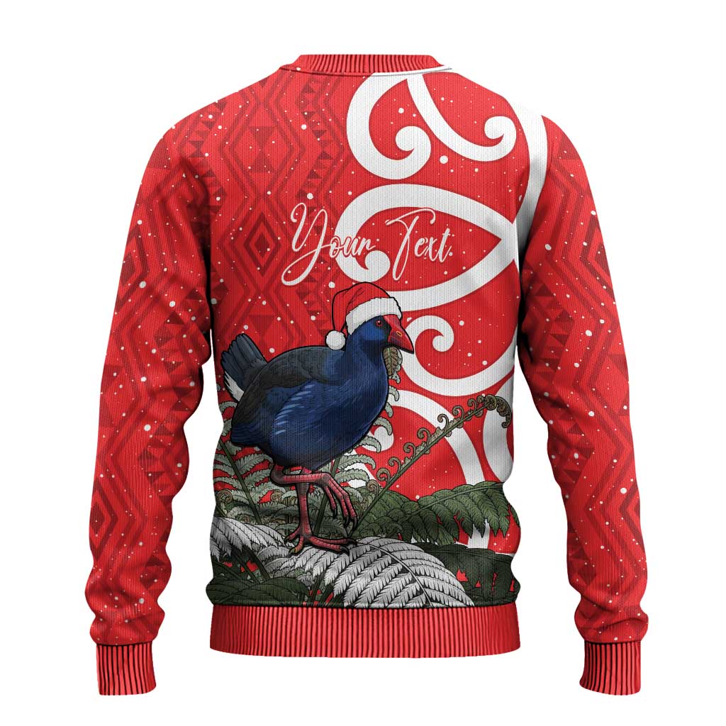 Personalized New Zealand Pukeko Christmas Ugly Christmas Sweater Meri Kirihimete Taniko Ponga Koru Red - Aussie Hoodie