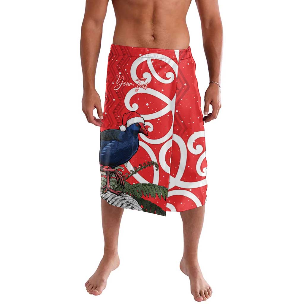 Personalized New Zealand Pukeko Christmas Lavalava Meri Kirihimete Taniko Ponga Koru Red - Aussie Hoodie