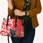 Personalized New Zealand Pukeko Christmas Leather Bag Meri Kirihimete Taniko Ponga Koru Red - Aussie Hoodie