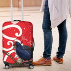 Personalized New Zealand Pukeko Christmas Luggage Cover Meri Kirihimete Taniko Ponga Koru Red - Aussie Hoodie