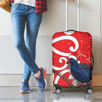 Personalized New Zealand Pukeko Christmas Luggage Cover Meri Kirihimete Taniko Ponga Koru Red - Aussie Hoodie